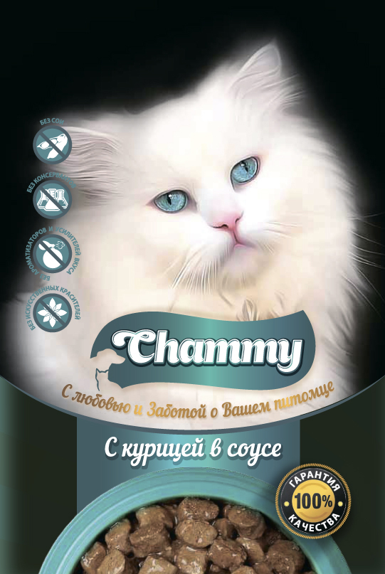 Корм для кошек с курицей в соусе